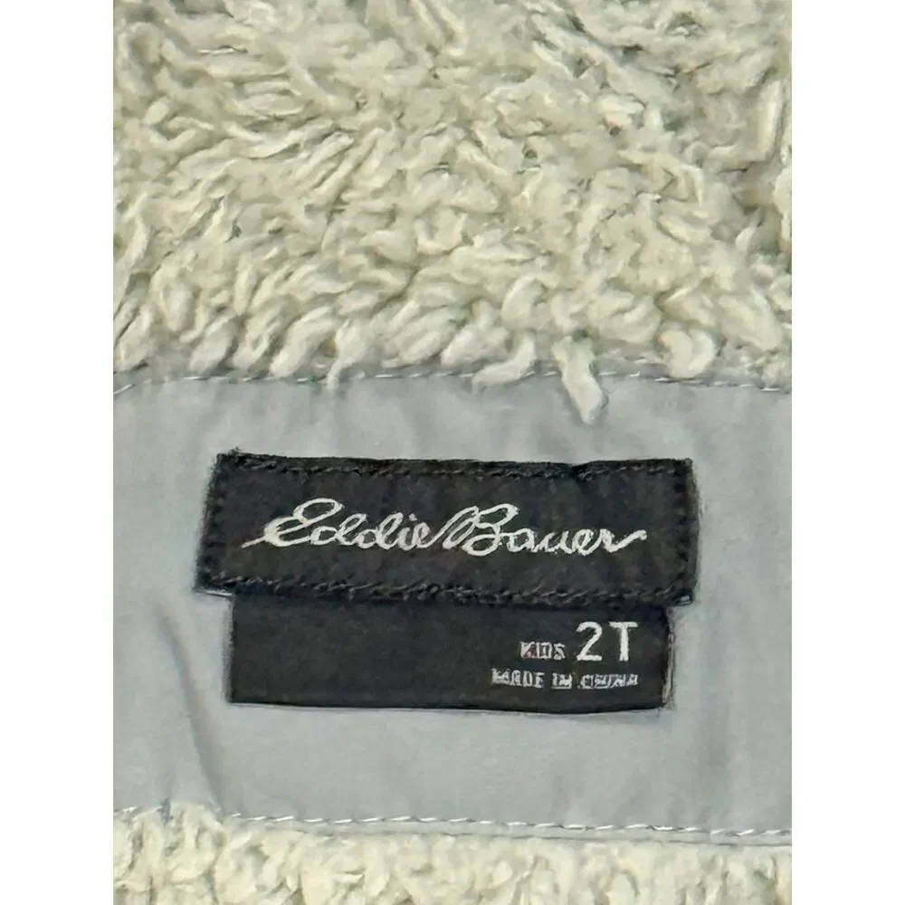 Eddie Bauer Toddler Girl 2T Sherpa Fleece Hooded Jacket Grey Pink